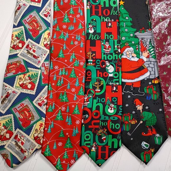 Vintage Christmas Neckties LOT OF 18 Hallmark Santa Claus Grinch Holiday Ties - Picture 7 of 16